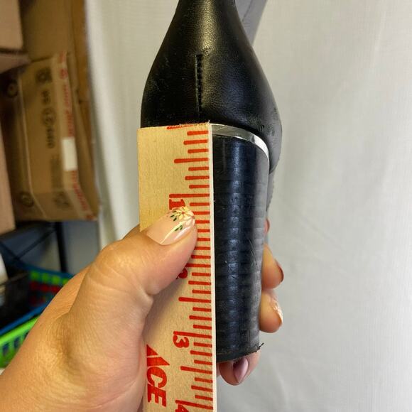 DKNY | Leather Black‎ Bootie Heel Toe Peek 8 - Picture 6 of 7